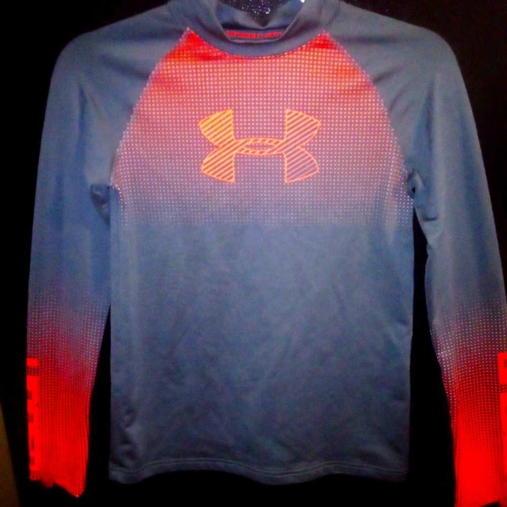 Under Armour Coldgear Youth Boy's Mock Neck Long Sleeve Fitted Base Layer Size L